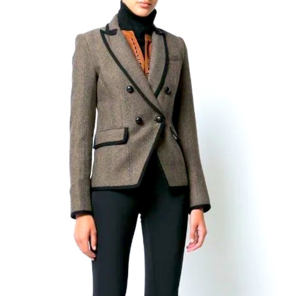 Veronica Beard Classic Fitted Plain Tweed Fitted Blazer - Picture 2 of 8